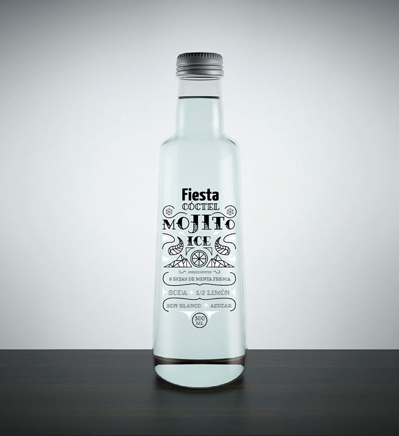 Fiesta mojito — Diseño de etiqueta para mojito embotellado